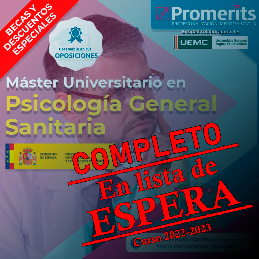 Máster Universitario en PSICOLOGÍA GENERAL SANITARIA